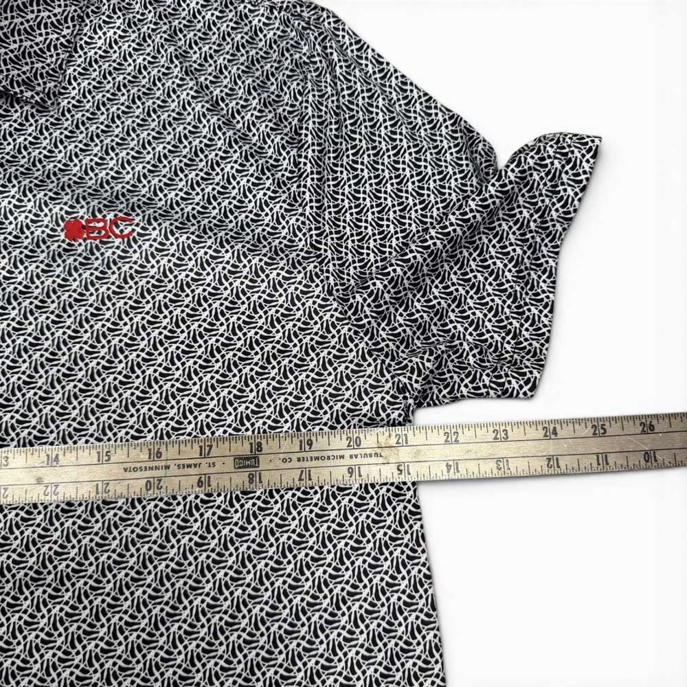 Black Clover Live Lucky 2 lot Mens Large Black White Geometric Golf Polo Shirt L - Picture 4 of 15